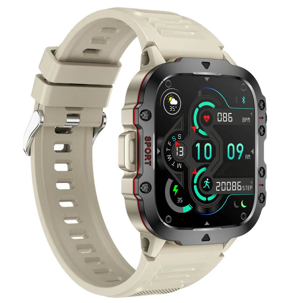 QX11 Smart Bluetooth Watch with TFT screen showing fitness metrics on black zinc alloy case