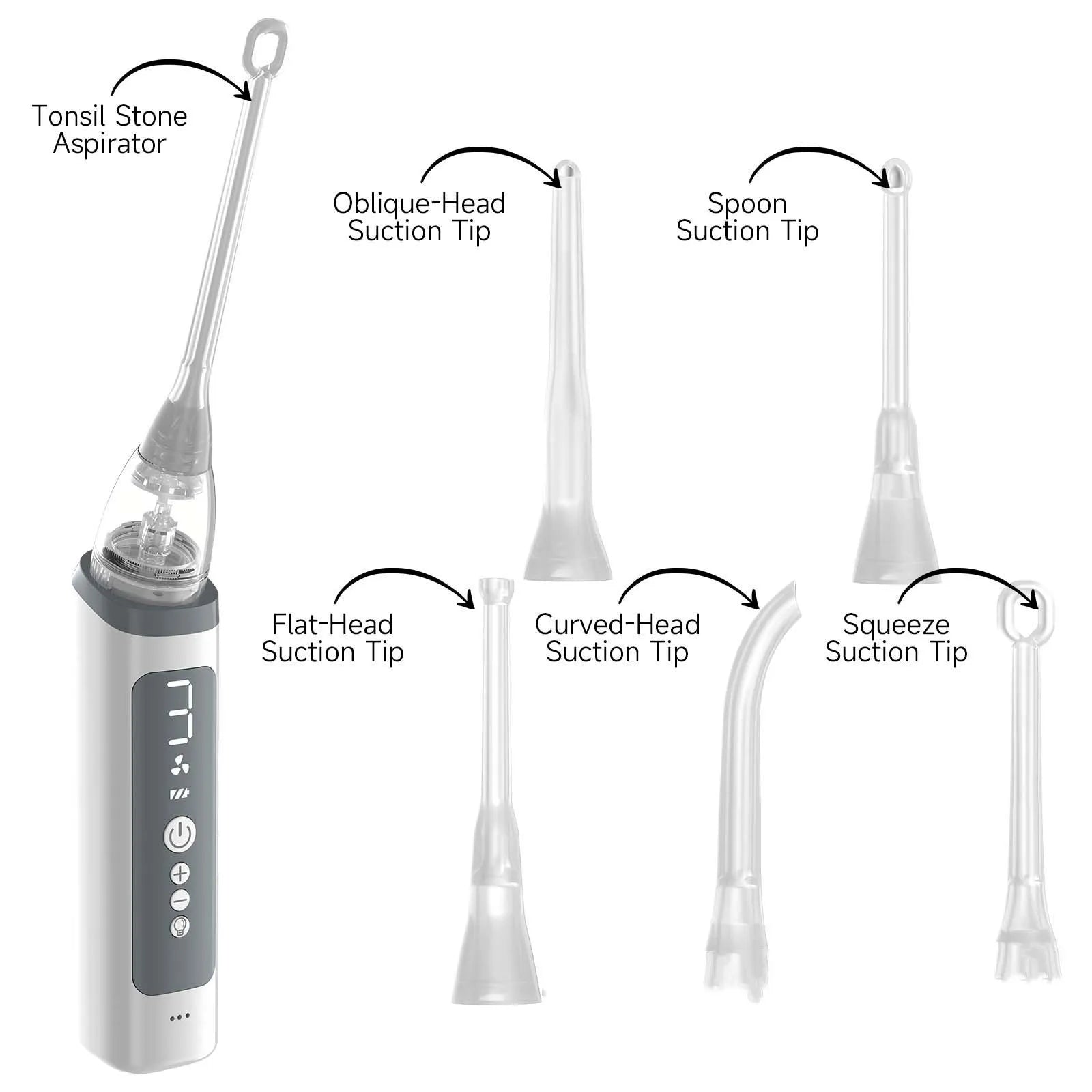 Milky white tonsil extractor oral cleaning tool for dental stones removal with 180g net weight
