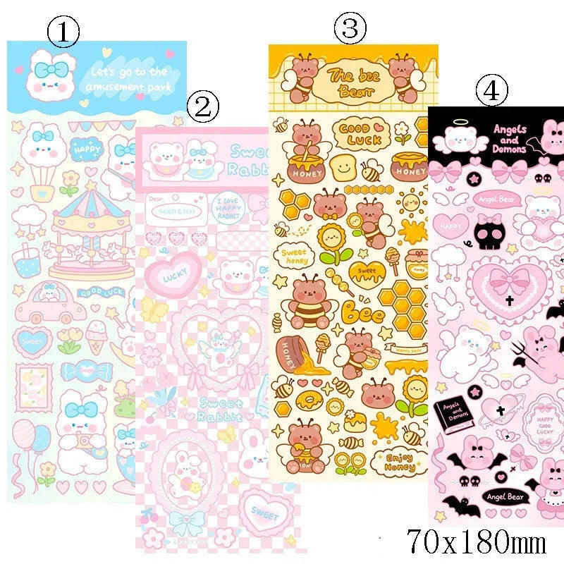 PVC waterproof cartoon stickers for agenda and notebook decoration