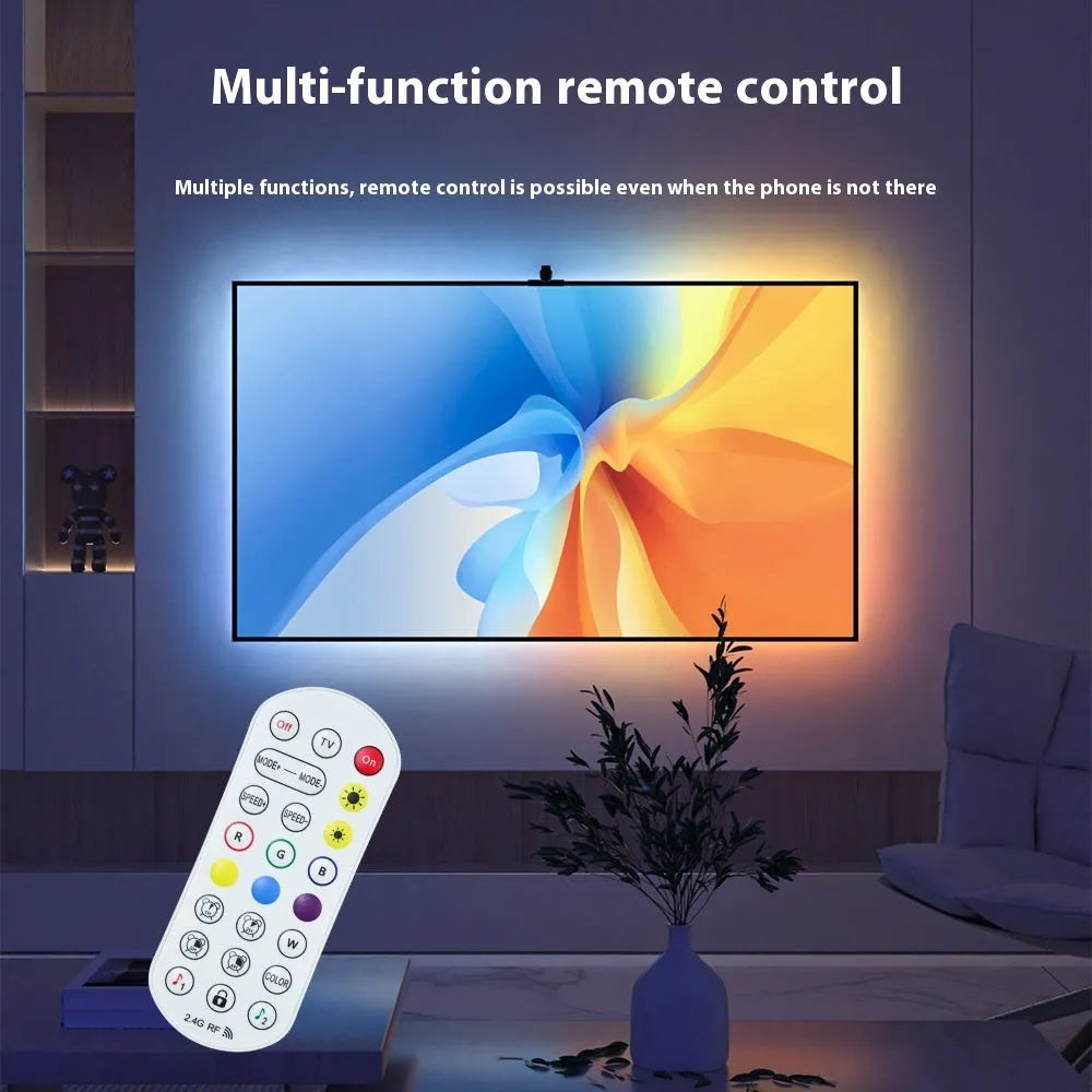 Smart TV background light strip with 30 LEDs per metre and synchronous light linkage in magic colour