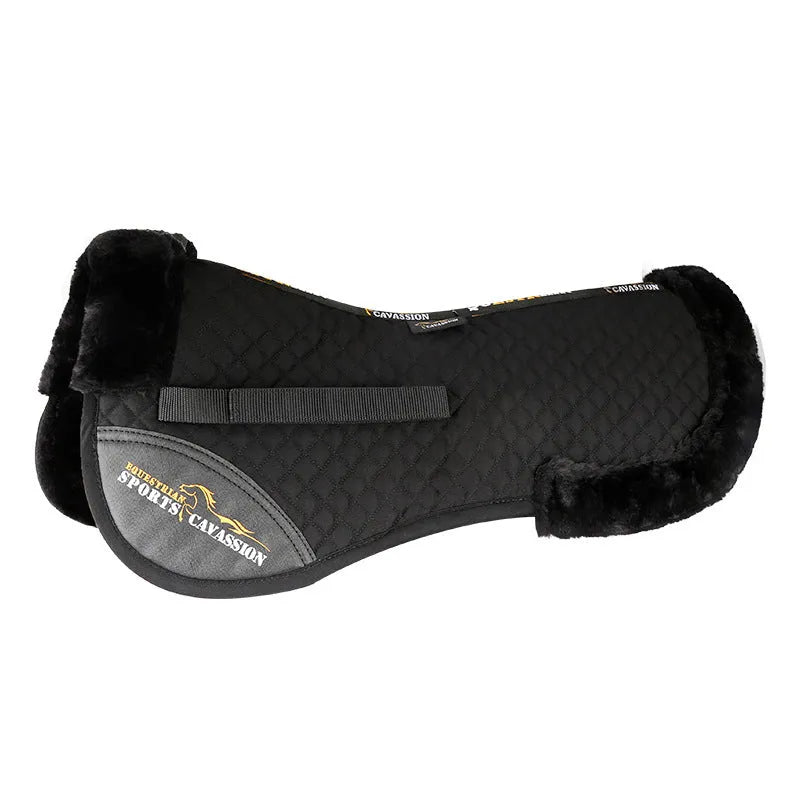 Riding saddle pad with wool cushioning and waist protection in multiple colours
