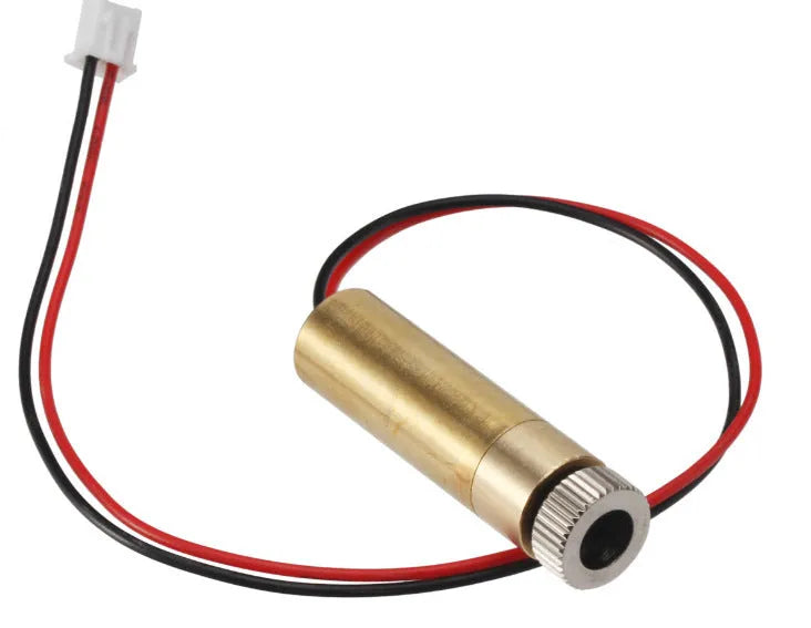 Yellow 12x45mm 445nm blue laser module with adjustable focus ring and wire leads for CNC engraving machine