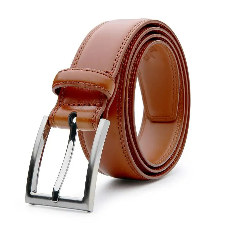 Men's genuine leather casual belt with alloy buckle in wild 95 pattern