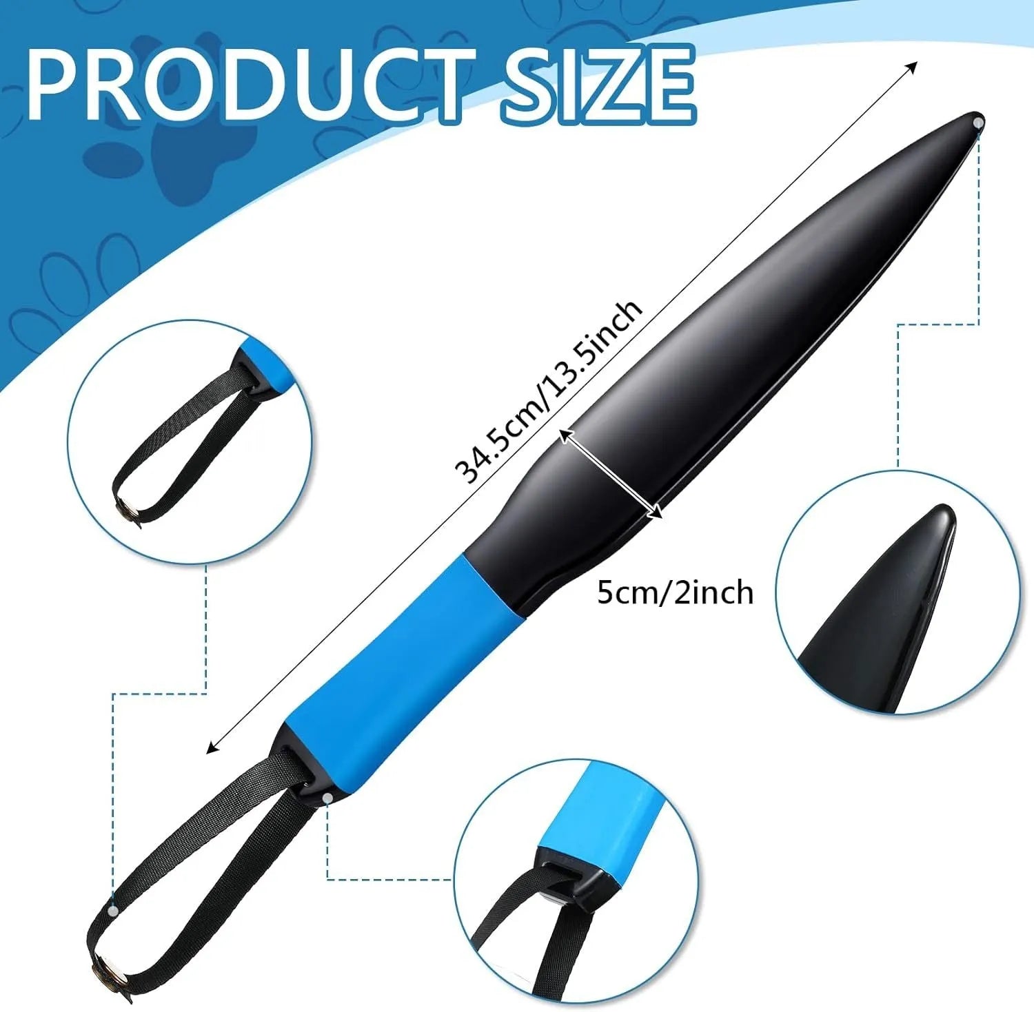 Dog break stick training tool with blue handle for small medium dogs bite prevention