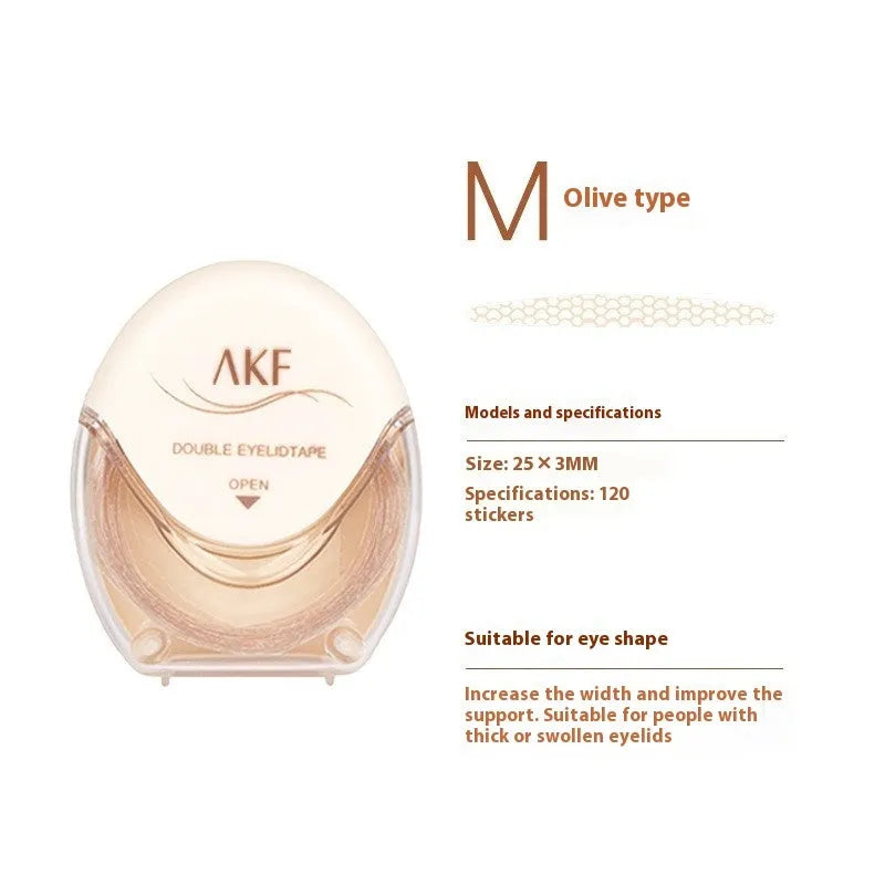Roll of lace double eyelid stickers with 120 patches in choice of Crescent S, M or Olive M.