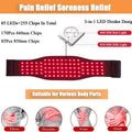 Black infrared therapy belt for waist pain relief with red light technology