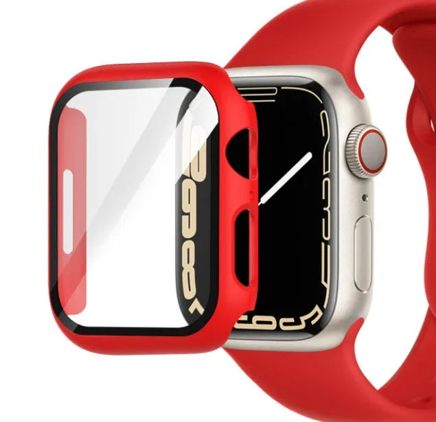 PC tempered film transparent protective case for Apple Watch in multiple colour options