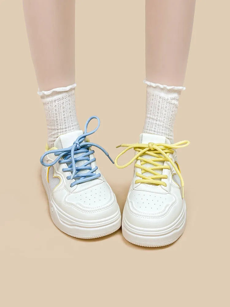 Meow Rabbit Sea Salt Cheese colour mesh sneakers with cross straps for children and youth