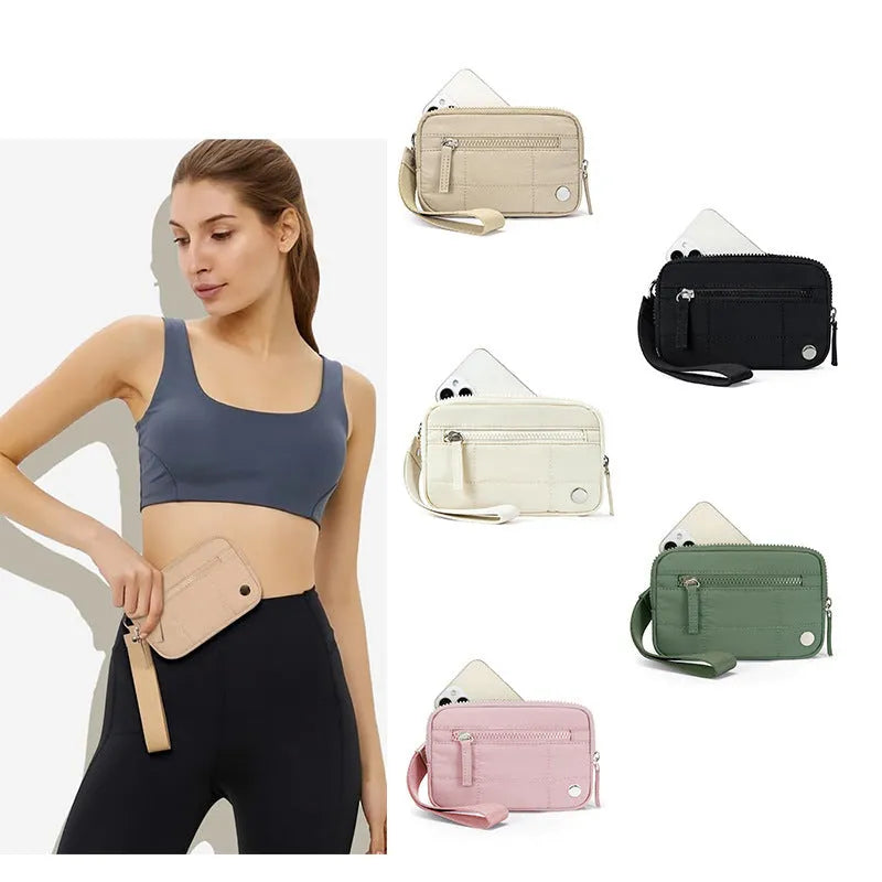 Waterproof quilted women's handbag with transparent deck panel in solid colour nylon