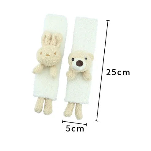 Lamb wool car seat belt shoulder protector in cartoon rabbit, bear, or rabbit bear designs