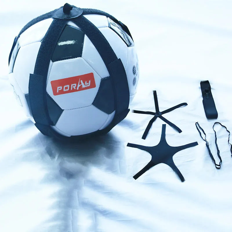 Black football juggling belt with 2 metre length for solo training practice