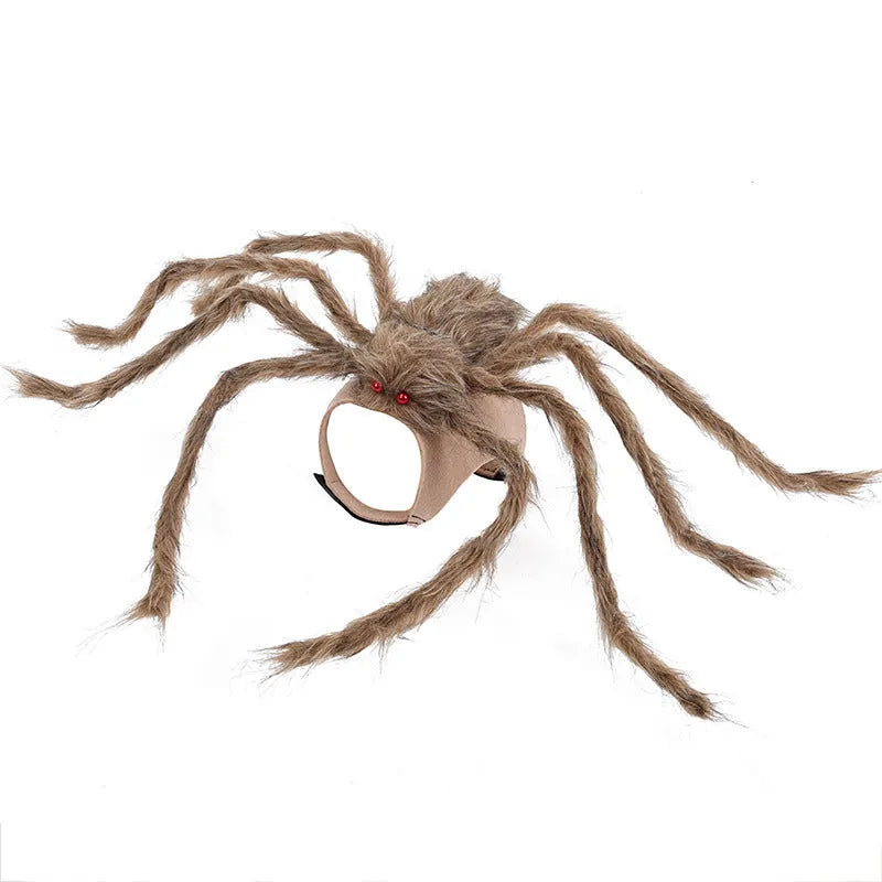 Halloween spider pet costume for dogs and cats in black and purple full-body design