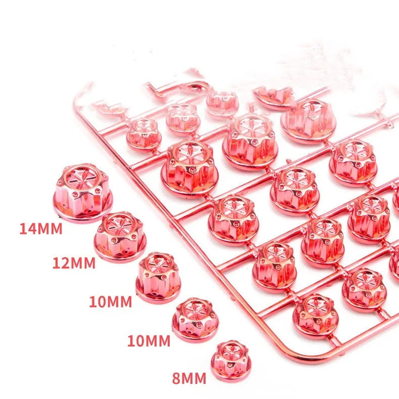 Set of 30 coloured ABS plastic motorcycle screw caps for engine bolt protection.