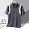 Men's thin cotton Korean style striped short sleeve t-shirt in loose fit