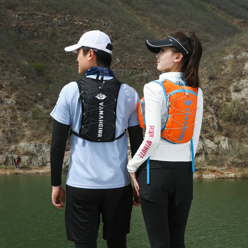 Ultra-light outdoor sports backpack in streamer orange, showing urban simplicity style