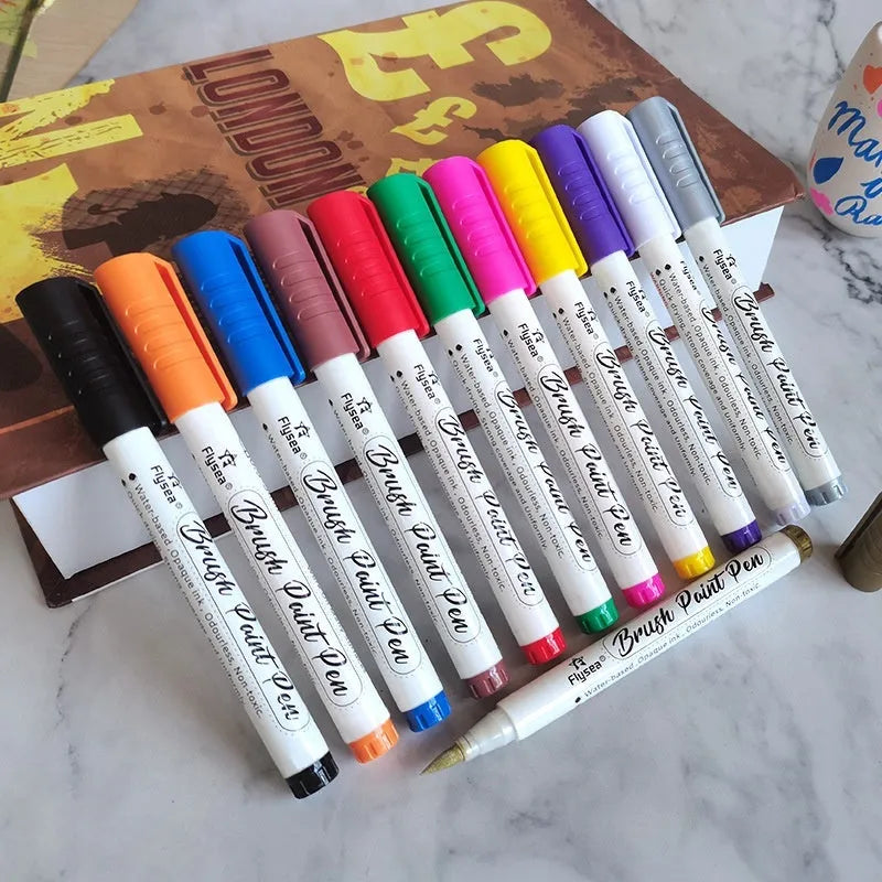 Soft head gouache pen sets for hand lettering and greeting card decoration in multiple colour configurations