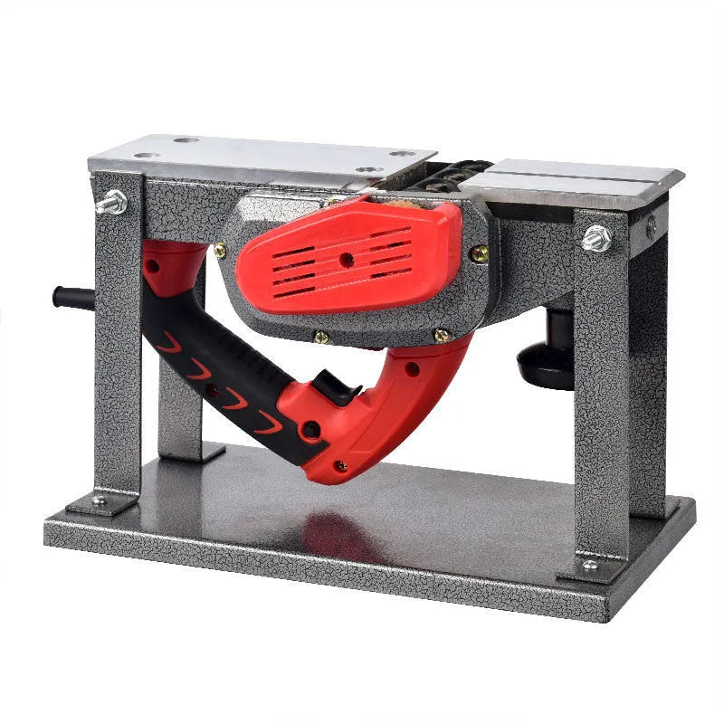 Red desktop electric wood planer with 82mm width and aluminium housing