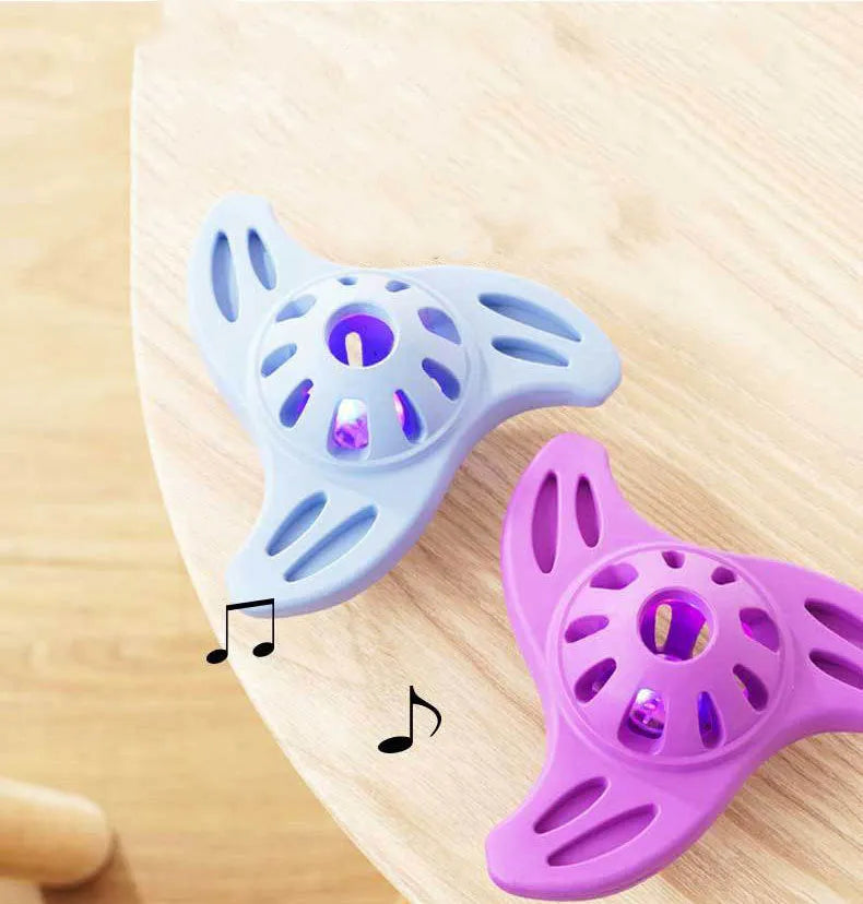 Blue boomerang-shaped molar dog chew toy for medium and large breeds