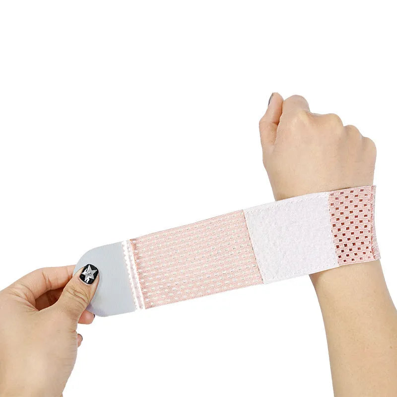 Breathable athletic wristguards in black, grey, and pink colours for fitness training