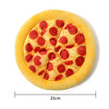 Yellow pizza slice teddy dog chewing toy with squeaker for medium-sized dogs