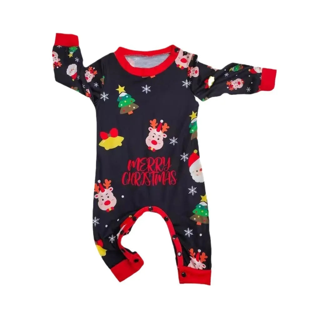 Family Christmas matching pyjamas set in 95% cotton with plaid and cartoon prints for adults, children, babies, and dogs