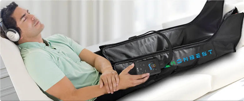 Four-cavity wireless air wave leg massage machine with airbags and dual-leg colour screen in standard colour