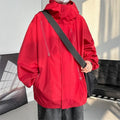 Men's waterproof windproof outdoor sports shell jacket autumn mountaineering solid colour polyester long sleeve side pockets