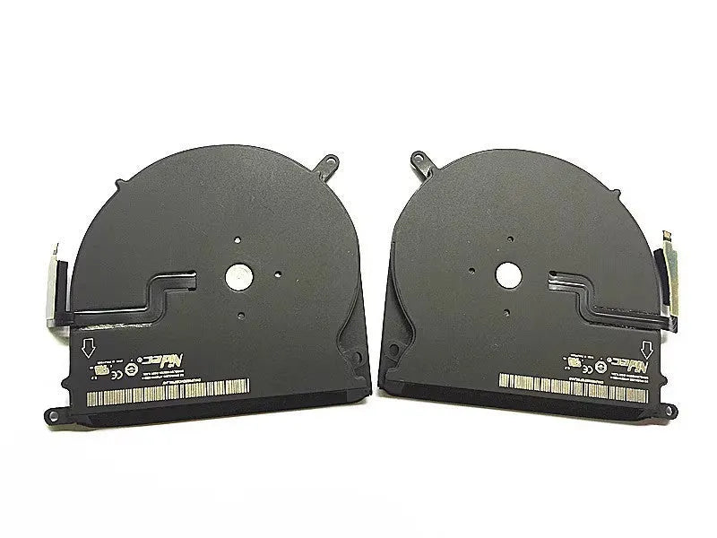 Apple MacBook Pro A1398 laptop cooling fan pair showing both size variants