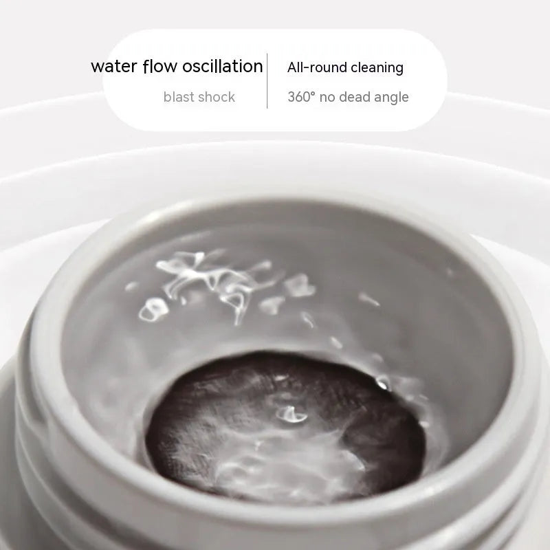 Automatic ultrasonic cleaning machine for invisible glasses in Pearl White measuring 85x65x30mm