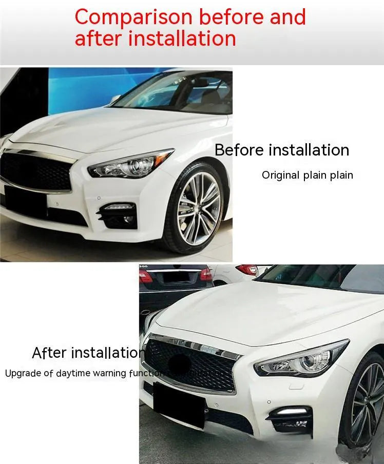 Infiniti Q50 Q70 front bumper LED daytime running and fog light assembly replacement unit