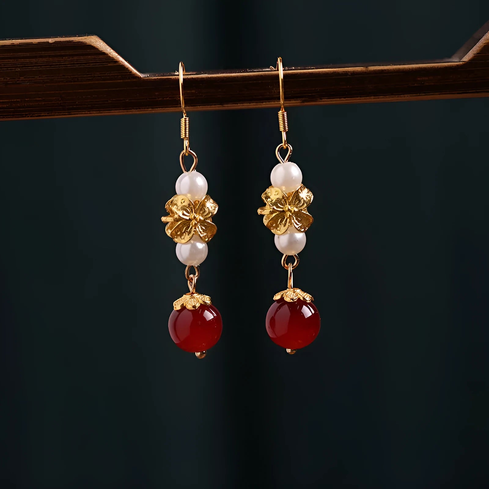 Vintage court style geometric retro alloy earrings with electroplated finish in colour earrings 6#