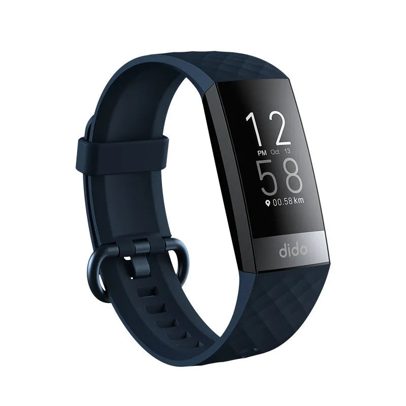 Y6 Black smart bracelet with 1.1-inch screen displaying blood pressure, heart rate, and ECG readings