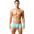 Men's low waist boxers in solid colour nylon fabric on a white background.