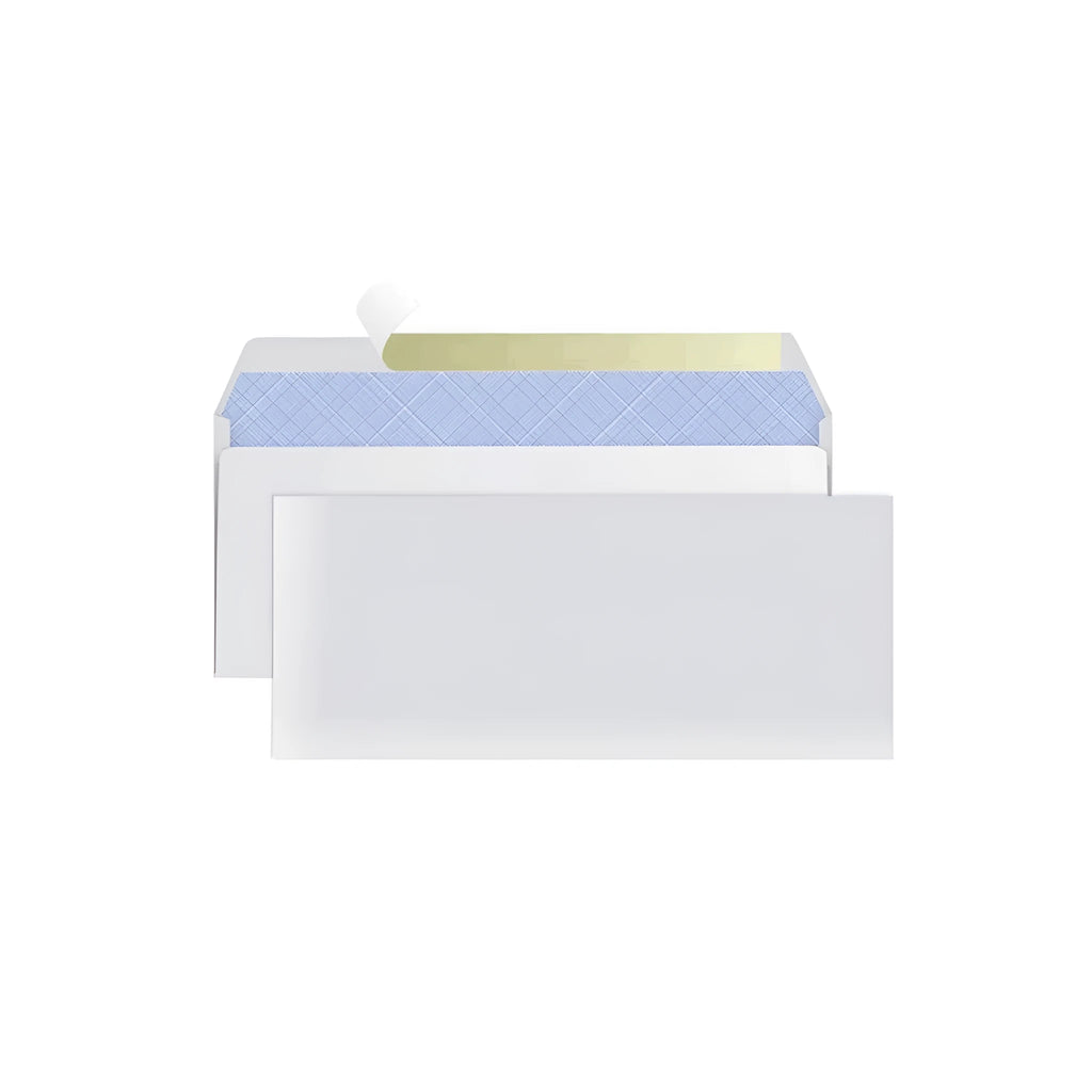 Blue anti-opening security envelope with self-adhesive sealing, dimensions 105mm by 240mm
