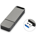 Metal USB flash drive in black, red, or silver colour with capacity options from 1TB to 16TB