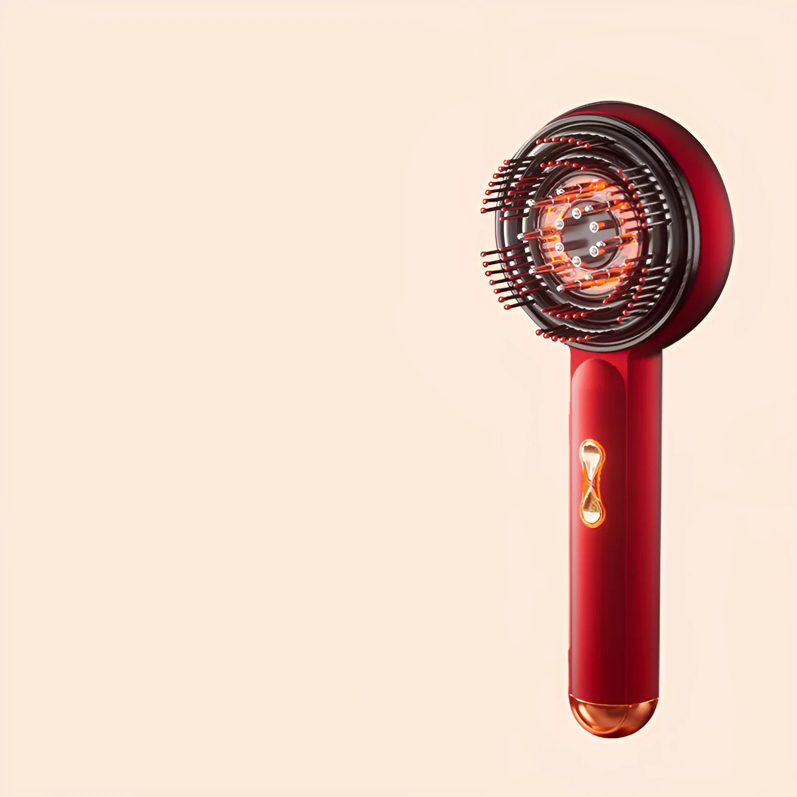 Household red and blue light massage hair comb in black or red colour with Type-C charging port