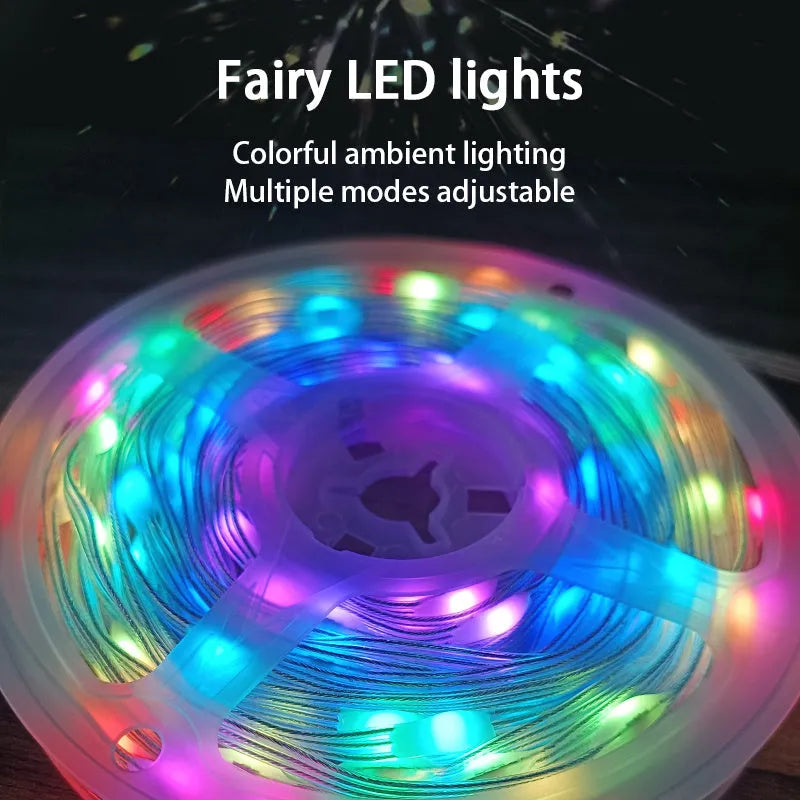 10-metre long LED decorative light string with 100 multi-colour lights for festivals and parties