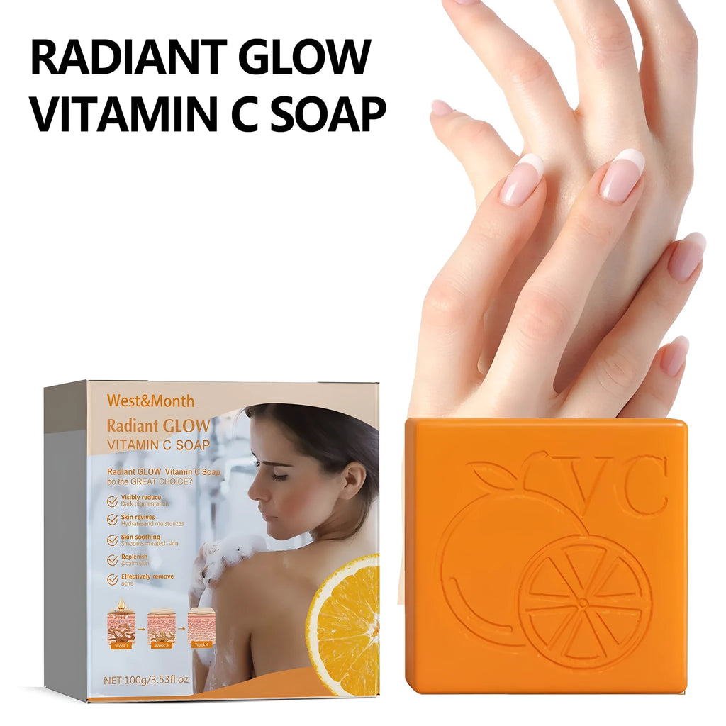 100g bar of whitening vitamin body care cleaning soap with kojic acid and botanical extracts.