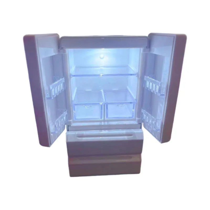White plastic miniature candy toy model with LED light-up feature showing 11.4cm height dimensions