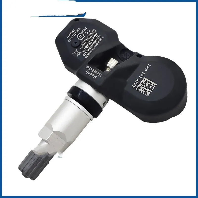Black tyre pressure monitor with aluminium alloy valve stem for Audi cars