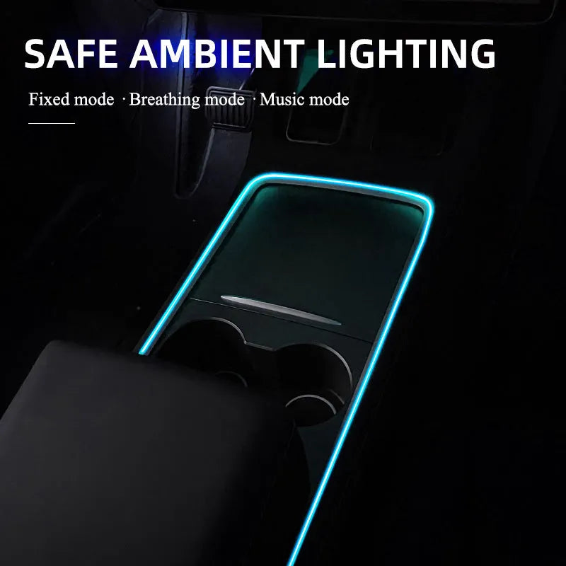 Flexible PVC USB car LED ambient light strip for dashboard and centre console colour-changing decoration.