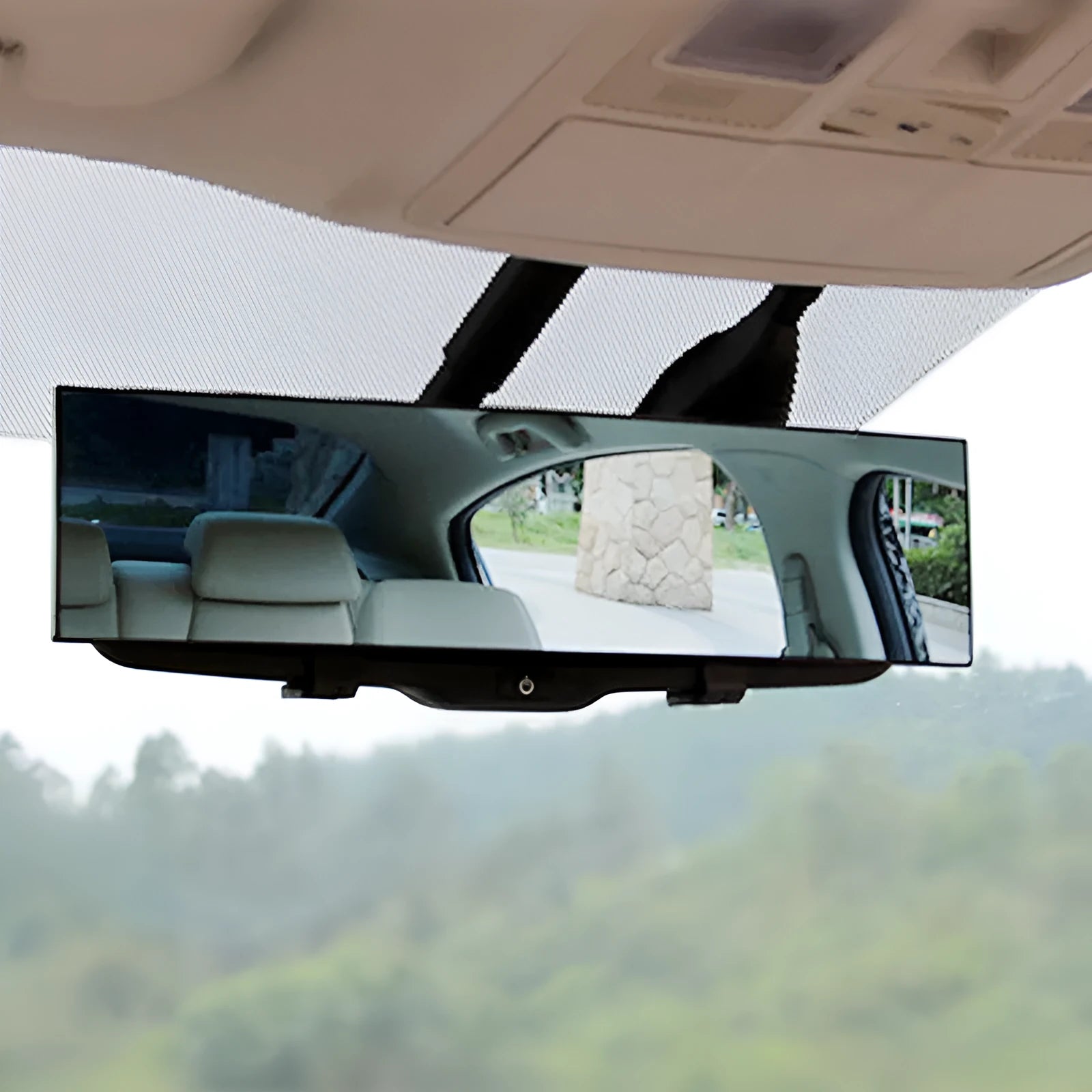 Black 300mm double curvature interior rearview mirror for vehicle
