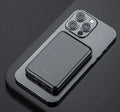 Electric heating vest power bank with USB output in black or white, measuring 97mm by 64mm
