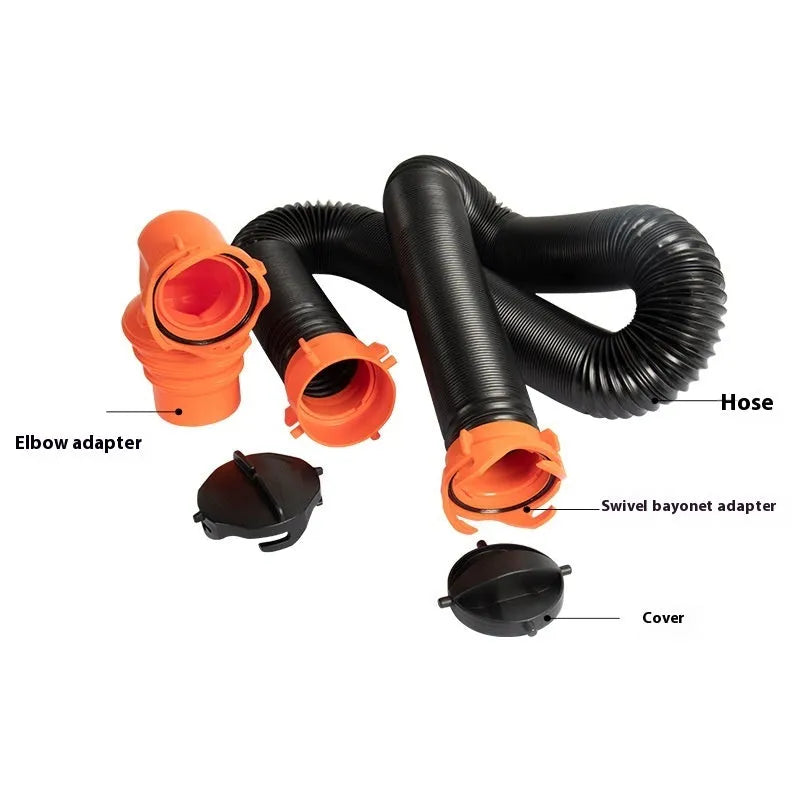 90 degree rotary elbow joint sewage hose assembly with 4.5 metre polypropylene drainage hose