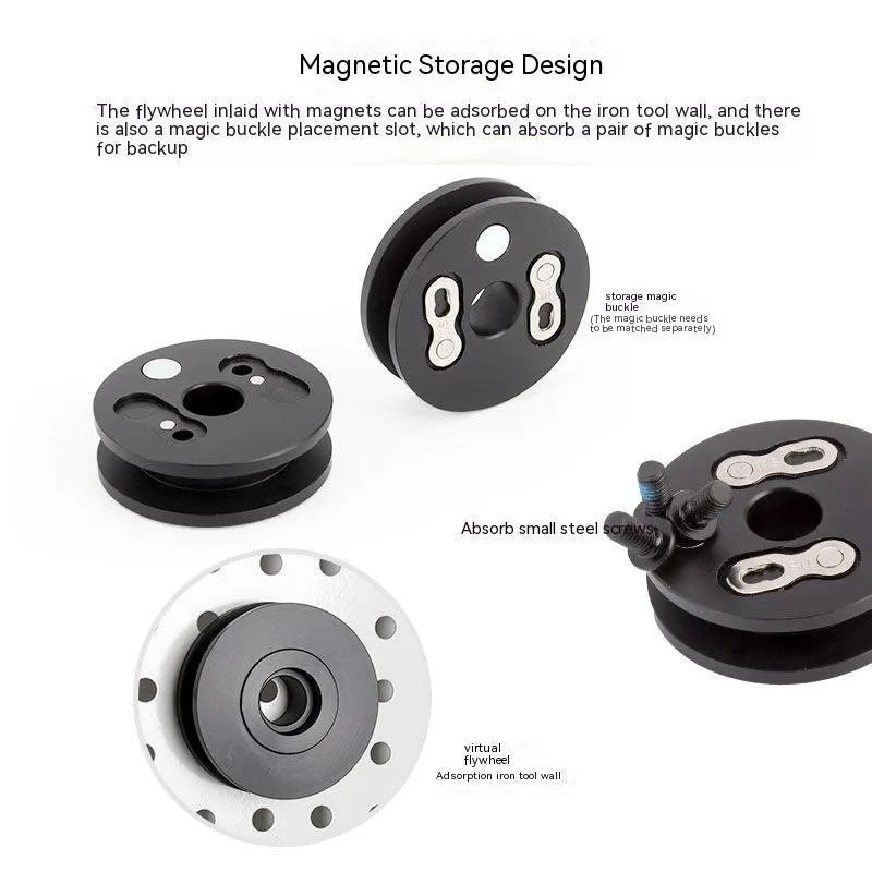 Aluminium alloy bicycle chain holder tool for maintenance, shown in barrel shaft, basic, and quick release versions.