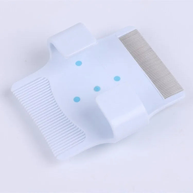 Blue multifunctional pet comb for dogs with grooming, hair removal and flea checking functions