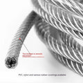 304 stainless steel invisible anti-theft wire rope showing double twist construction and diameter options