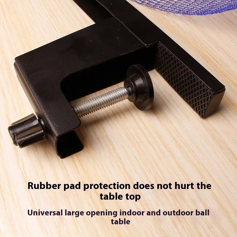 Table tennis post with universal large clip for indoor open grid table tennis tables