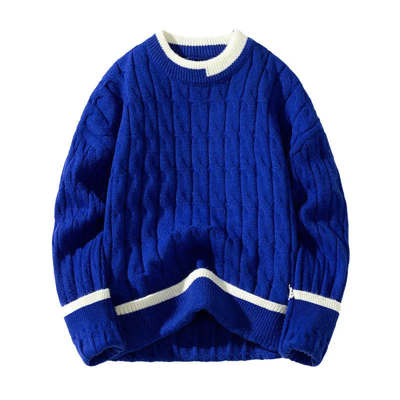 Men's loose fit pullover sweater in modal acrylic blend showing beige colour option