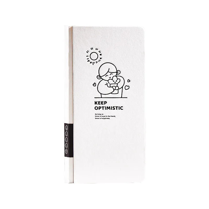 Small simple style plaid journal notebook with paper cover, includes stickers, for children.